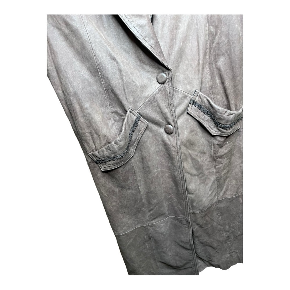 Vintage Adventure Bound Wilson’s Brown Western leather trenchcoat size medium - Picture 6 of 10